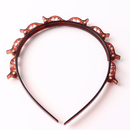 2PCS Hair Styling Headband with Built-In Clips