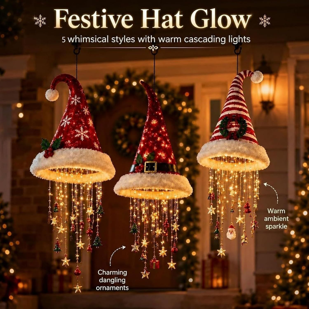 Premium Christmas Chandelier – Festive Hanging Holiday Light