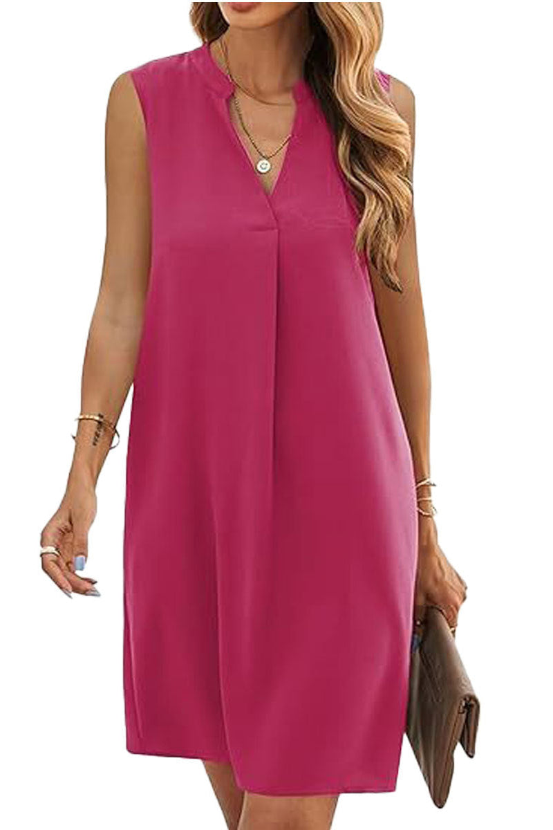 Women's Sleeveless Floral V-Neck Swing Beach Dress