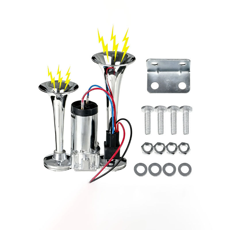 2026 Upgraded 12V Dual Air Horn Kit – Dual Horns with Air Compressor for Cars, Trucks & Boats