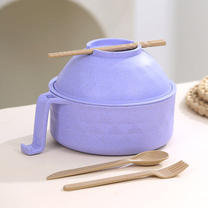 6PCS Microwave Ramen Bowl Set with Lid, Handle & Chopsticks