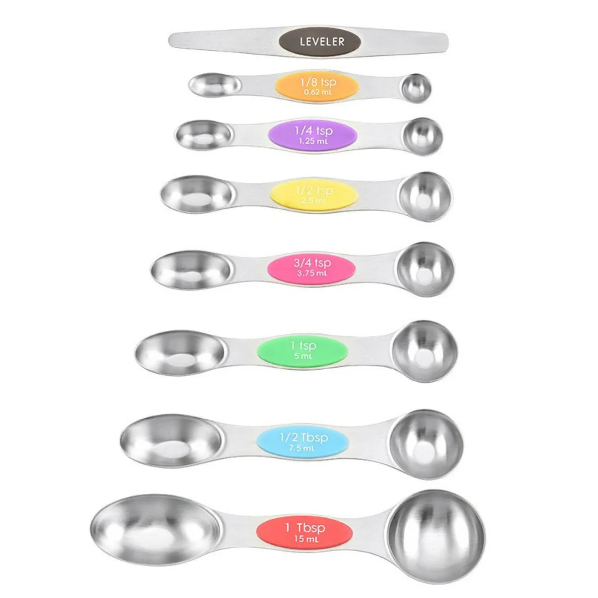🎁9-Piece Magnetic Stainless Steel Measuring Spoon Set – Dual-Sided for Cooking & Baking
