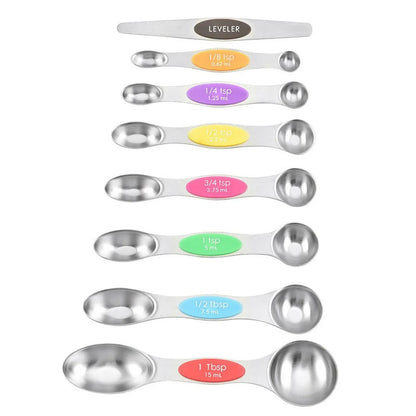 🎁9-Piece Magnetic Stainless Steel Measuring Spoon Set – Dual-Sided for Cooking & Baking