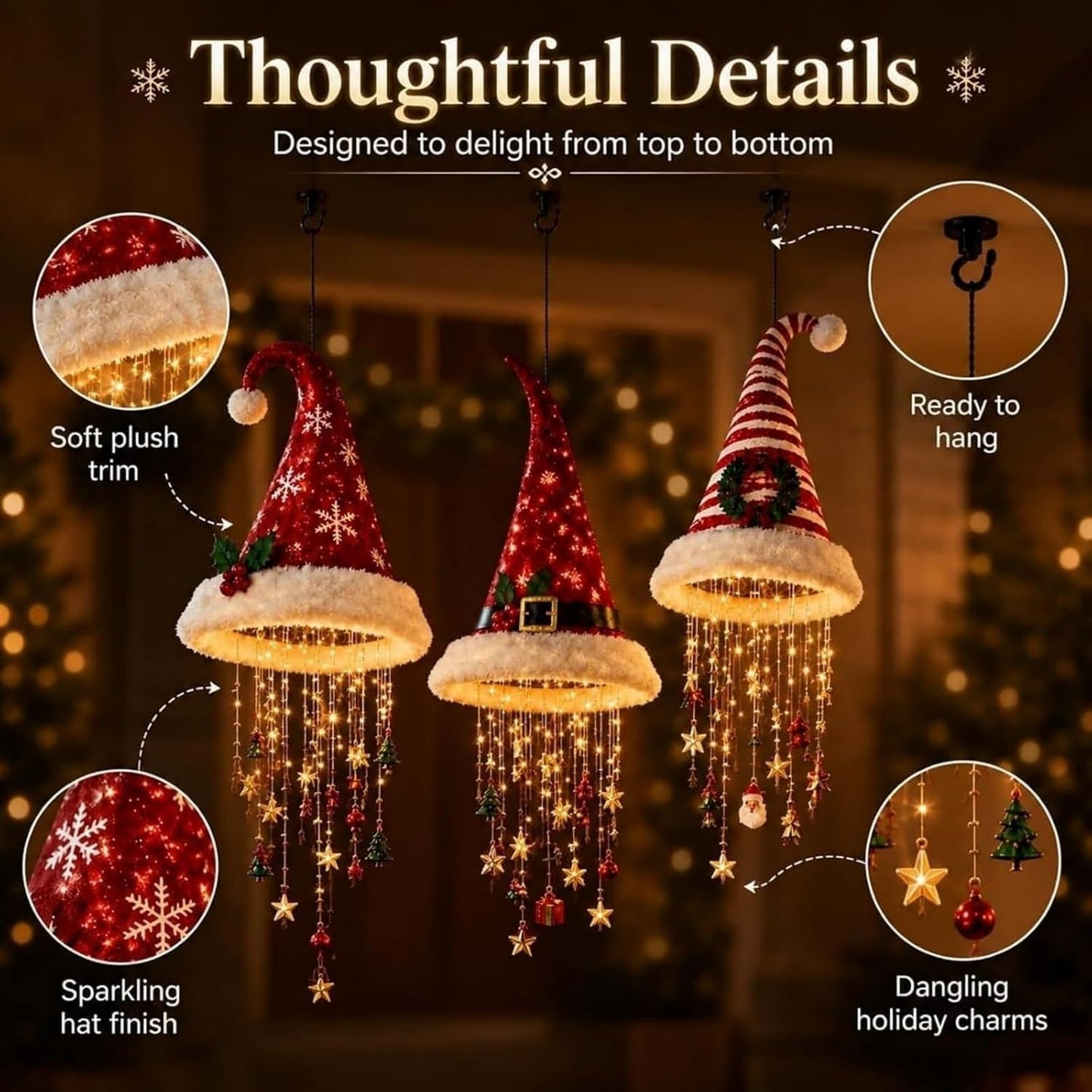 Premium Christmas Chandelier – Festive Hanging Holiday Light