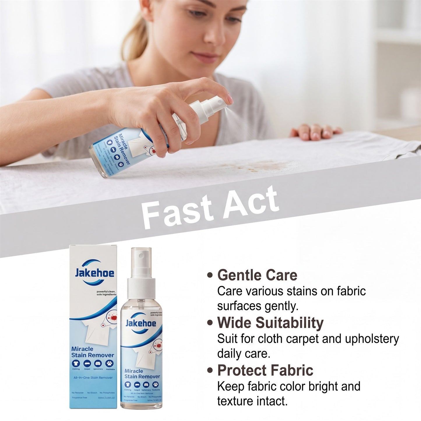 Multi-Surface Stain Remover Spray for Clothes, Carpets & Upholstery