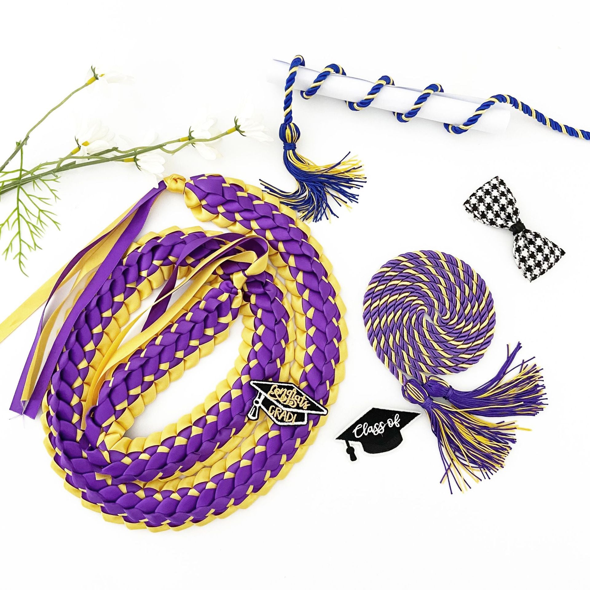 Double Color Graduation Honor Cord Lei – Braided Ribbon Graduation Necklace for Graduation Parties 🎓✨