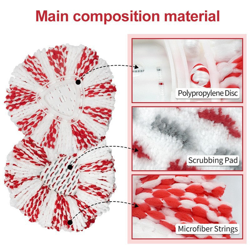 Upgraded Spin Mop Replacement Head with Built-in Scrub Pad