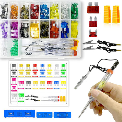 306PCS Car Blade Fuse Assortment Set – Automotive Replacement Fuse Kit with Fuse Puller & Circuit Tester