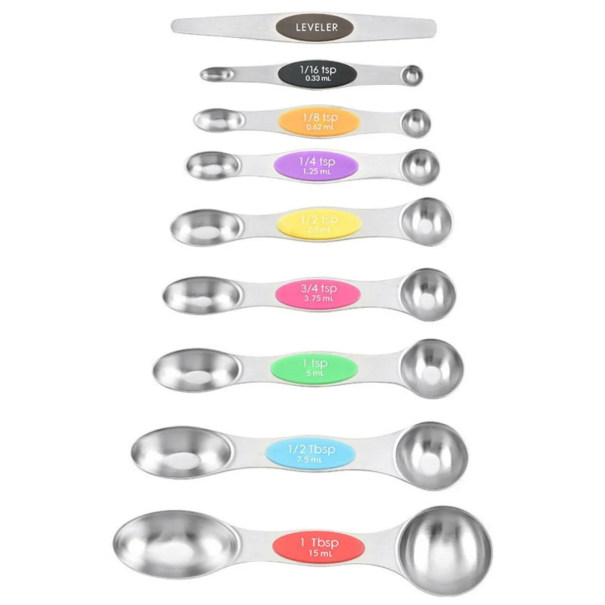 🎁9-Piece Magnetic Stainless Steel Measuring Spoon Set – Dual-Sided for Cooking & Baking