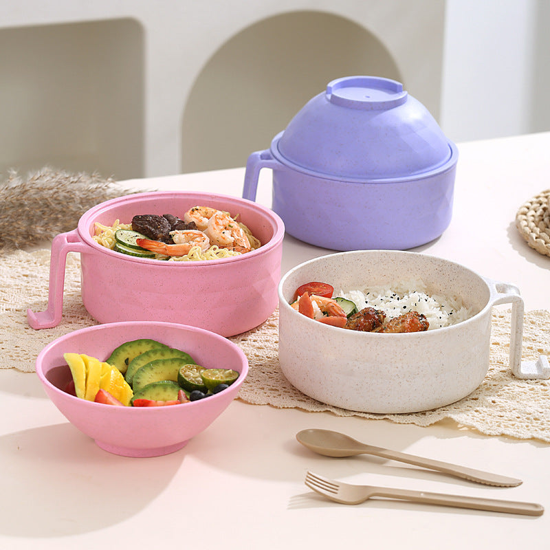 6PCS Microwave Ramen Bowl Set with Lid, Handle & Chopsticks