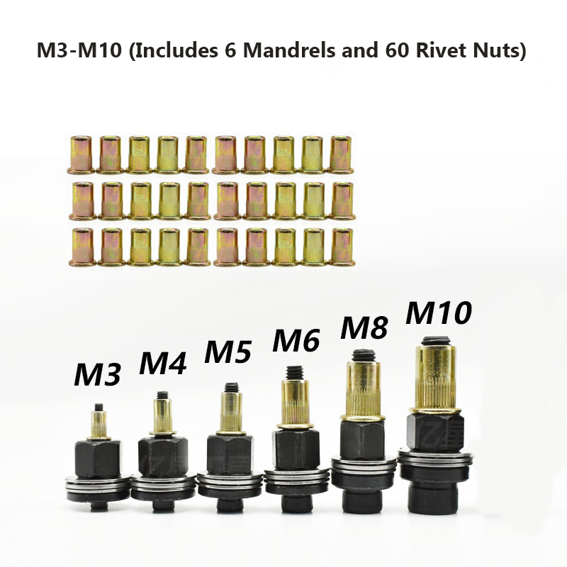 Manual Rivet Nut Tool Head Kit M3-M12 – Easy Rivet Nut Installation Tool for Thin Metal Sheets