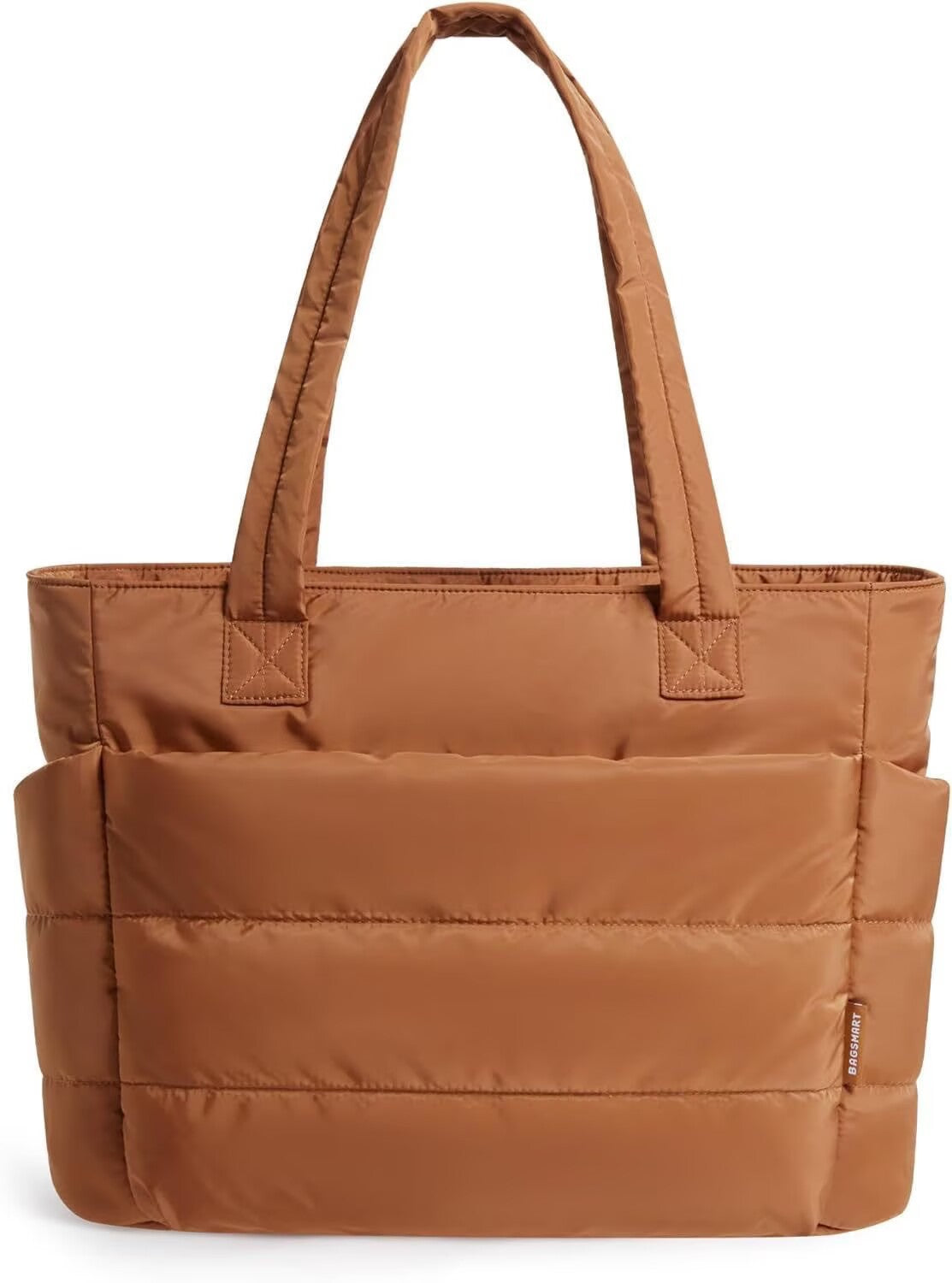 Floral Quilted Puffer Tote Bag – Lightweight Laptop Shoulder Bag