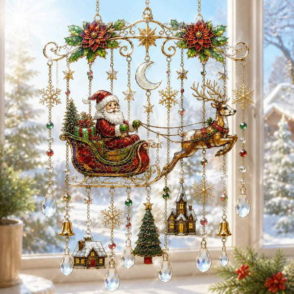 Handmade Christmas Stained Glass Window Hanging