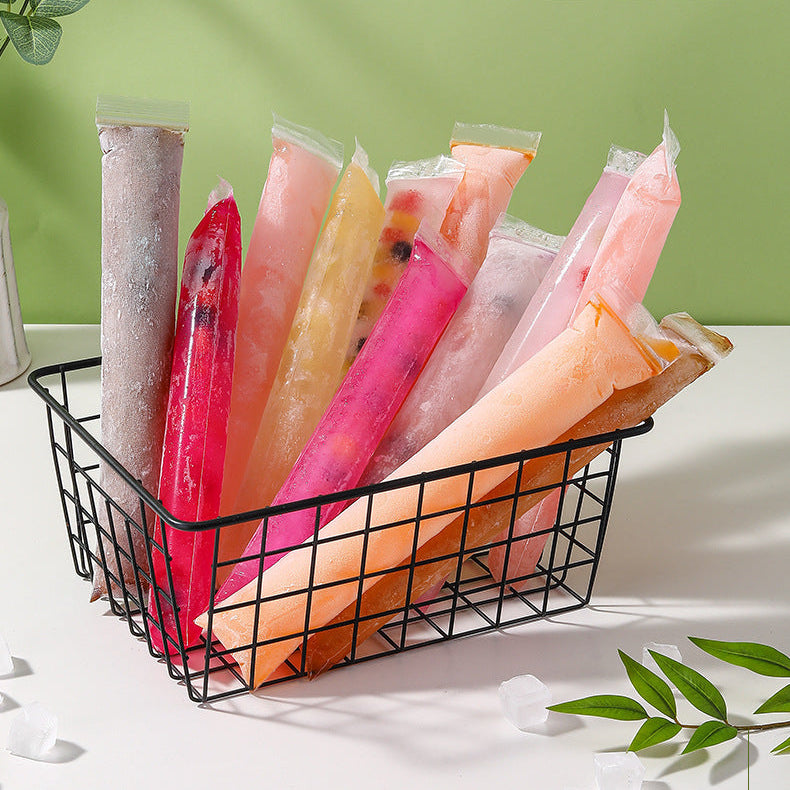 100 Pack Disposable Ice Pop Mold Bags with Silicone Funnel – BPA-Free Ziplock Freezer Pouches for Homemade Frozen Treats 🍧