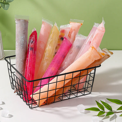 100 Pack Disposable Ice Pop Mold Bags with Silicone Funnel – BPA-Free Ziplock Freezer Pouches for Homemade Frozen Treats 🍧