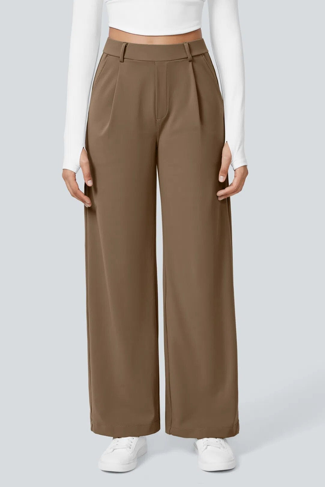 High-Waisted Stretch Straight Leg Pocket Work Pants