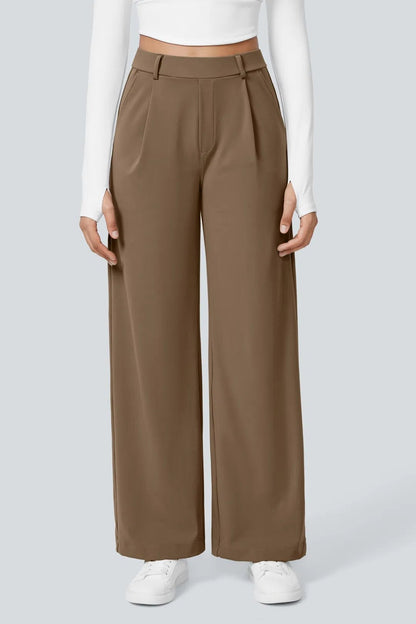 High-Waisted Stretch Straight Leg Pocket Work Pants