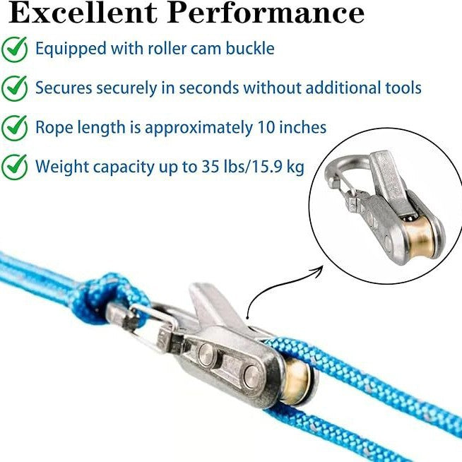 【Father's Day Gift】3PCS Retractable Buckle Rope – Adjustable Rope Roller for Camping, Boating & Everyday Outdoor Use