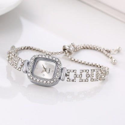 Women's Square Rhinestone Watch – Elegant Quartz Wristwatch with Adjustable Strap & Sparkling Crystal Accents