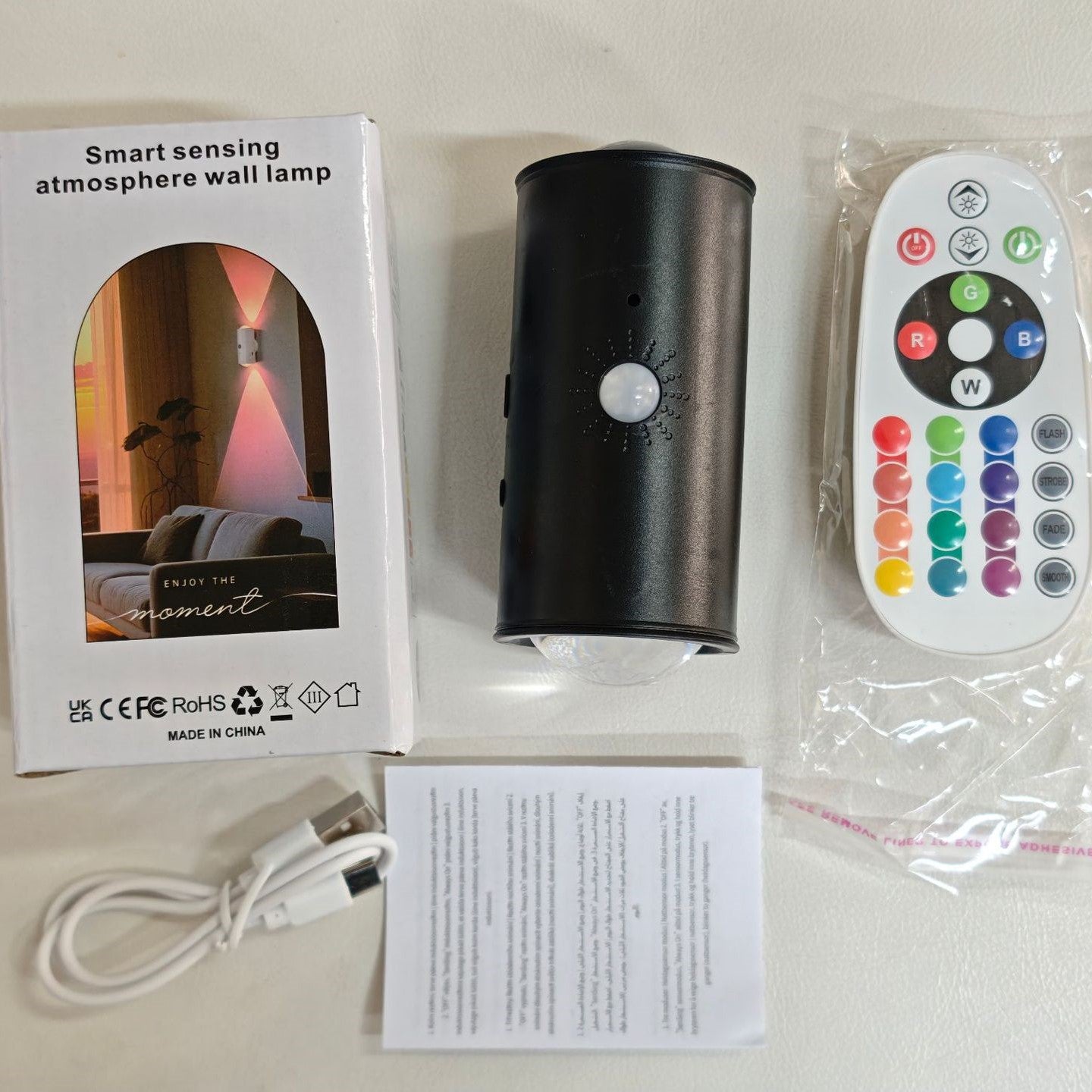 Smart Rechargeable Motion Sensor Night Light – RGB Ambient Wall Lamp