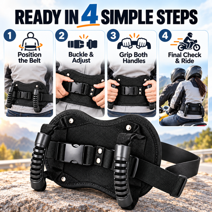 ❤️Motorcycle Passenger Grip Belt – Comfortable & Secure Hold