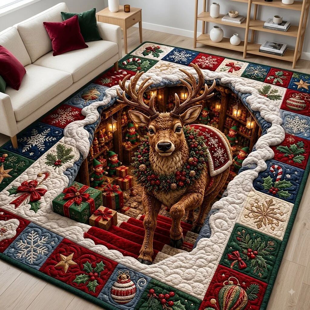 ❤️3D Christmas Illusion Area Rug