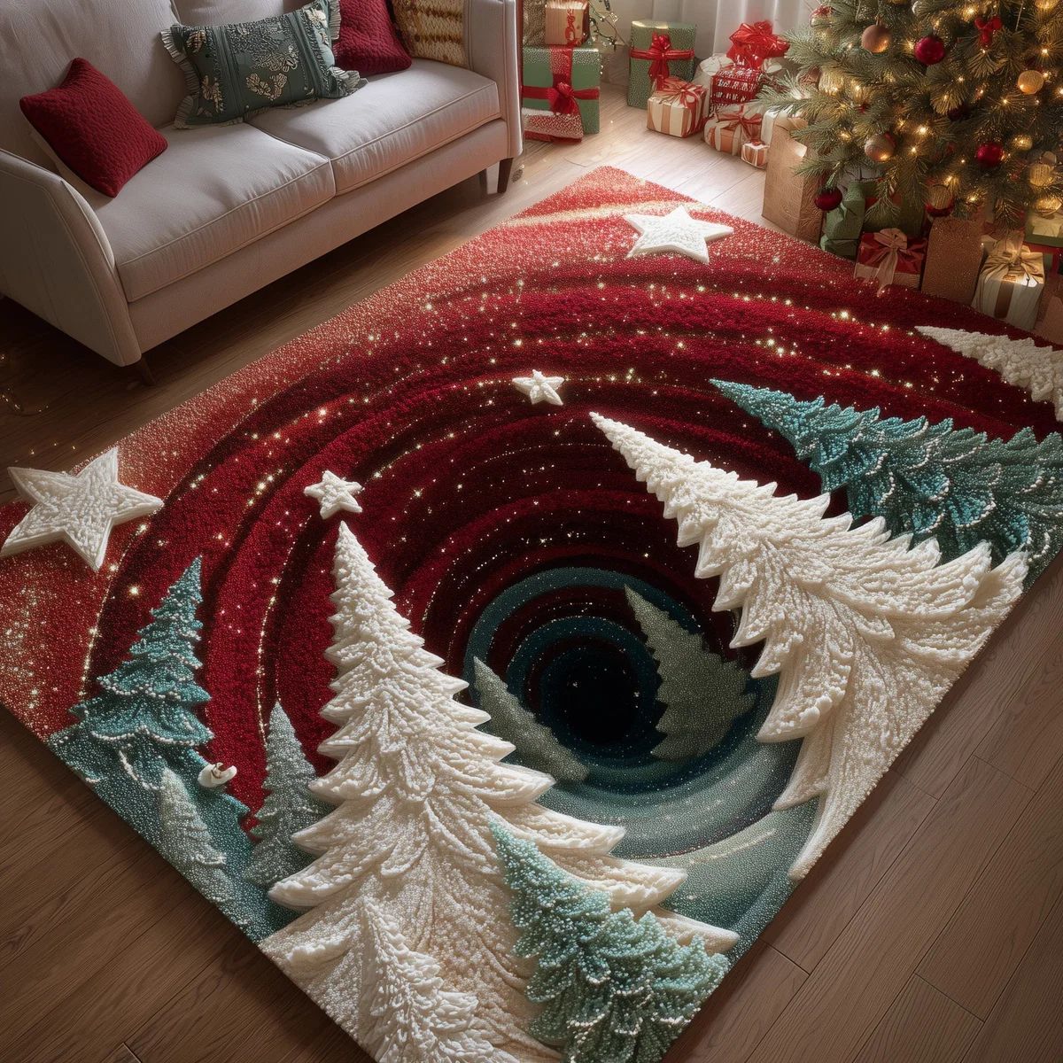 ❤️3D Christmas Illusion Area Rug