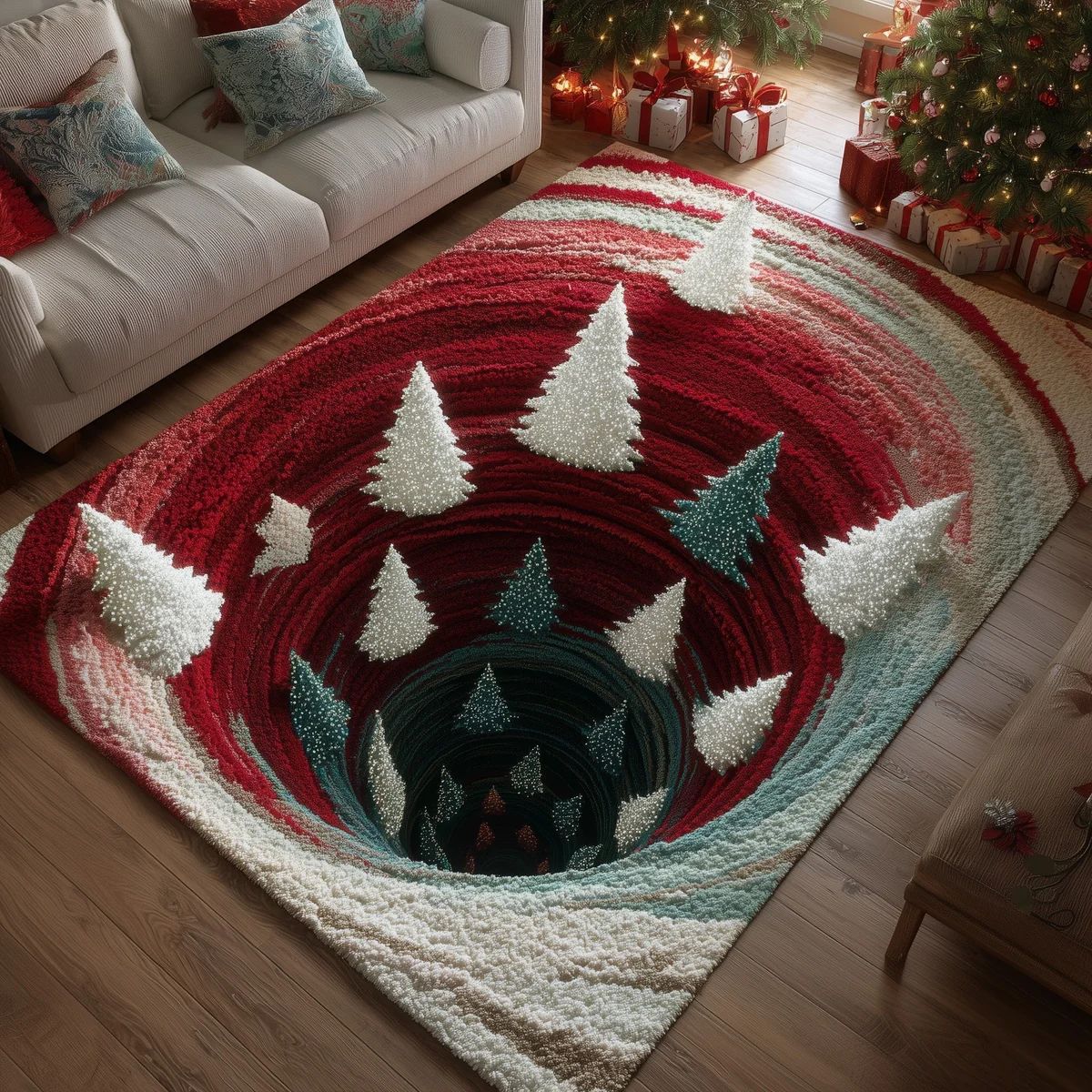 ❤️3D Christmas Illusion Area Rug