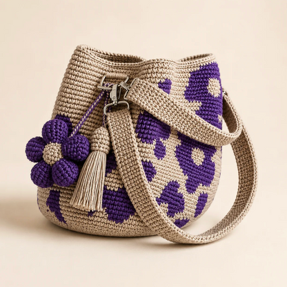 Handmade Flower Crochet Tote Bag – Exquisite Handwoven Cotton Yarn Shoulder Bag