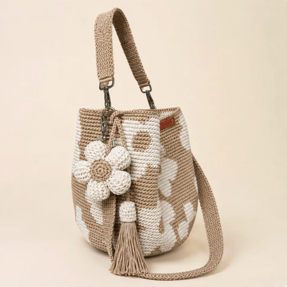 Handmade Flower Crochet Tote Bag – Exquisite Handwoven Cotton Yarn Shoulder Bag