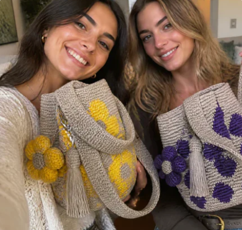 Handmade Flower Crochet Tote Bag – Exquisite Handwoven Cotton Yarn Shoulder Bag
