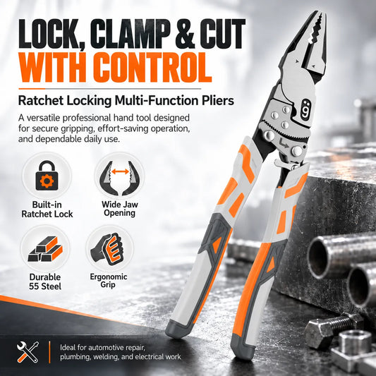 🎁Ratchet Locking Multi-Function Pliers – Effort-Saving Grip & Heavy-Duty Design
