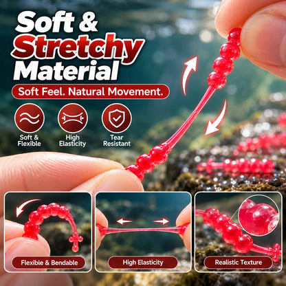 🎁60Pcs Lifelike Maggot Soft Fishing Lures – Scented & Flexible Bait