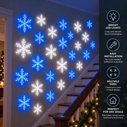 3PCS Blue LED Snowflake Wall Christmas Lights