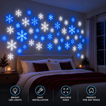 3PCS Blue LED Snowflake Wall Christmas Lights