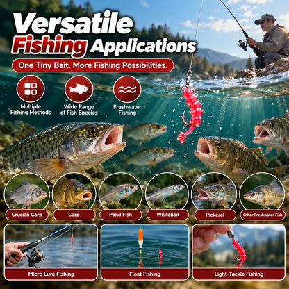 🎁60Pcs Lifelike Maggot Soft Fishing Lures – Scented & Flexible Bait