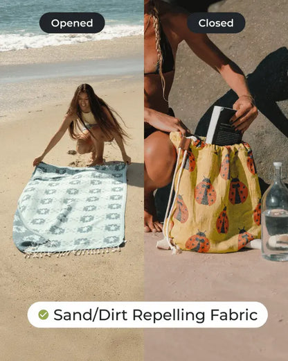 2-in-1 Sand Resistant Beach Towel Backpack