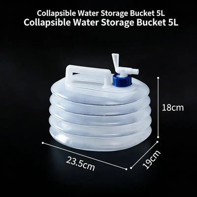 Cubo de agua plegable - Recipiente de agua portátil plegable de gran capacidad con asa de transporte