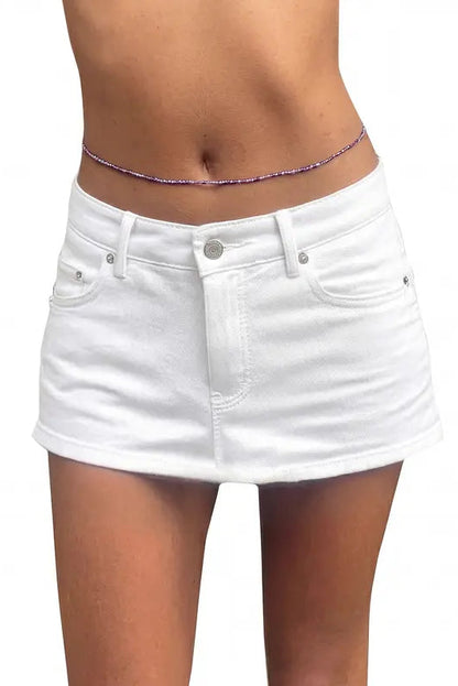 Vintage Low Rise Denim Skort for Women