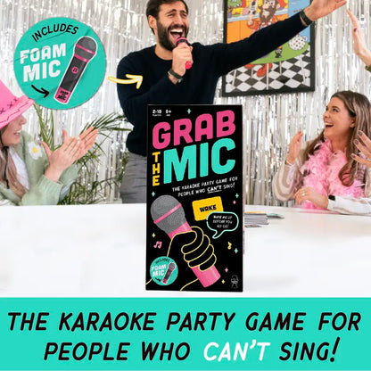 Grab the Mic Karaoke Party Game with Foam Microphone & 125 Word Cards