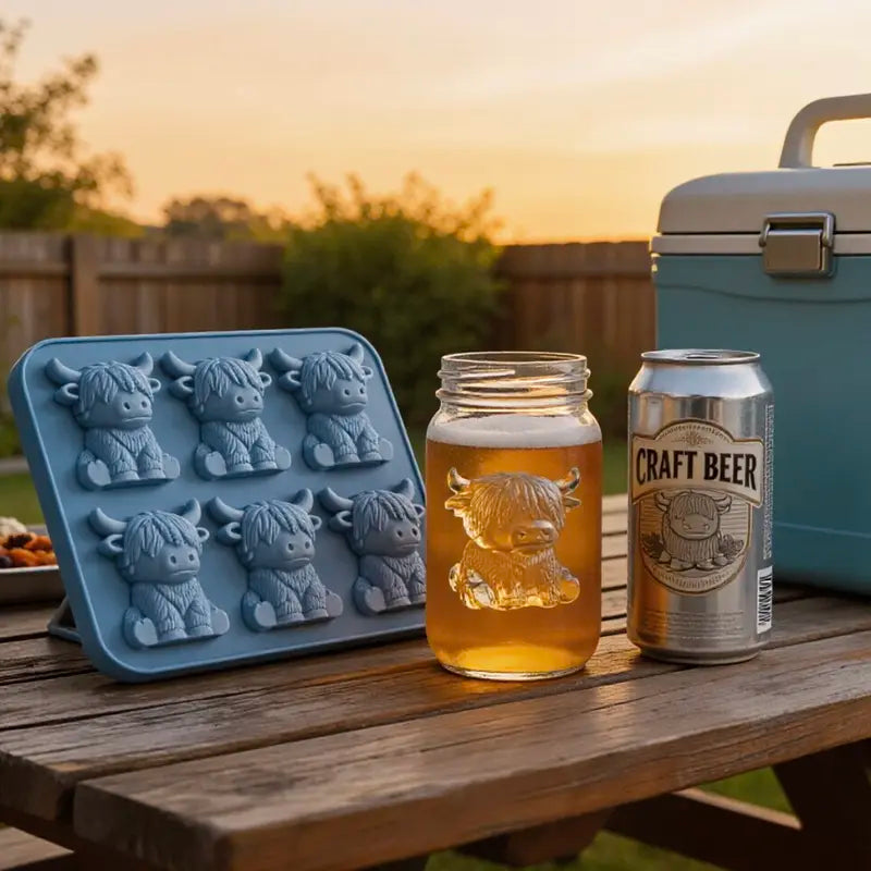 Mini Highland Cow Ice Cube Mold – Cute 3D Silicone Ice Tray for Whiskey, Cocktails & Parties 🐮🧊