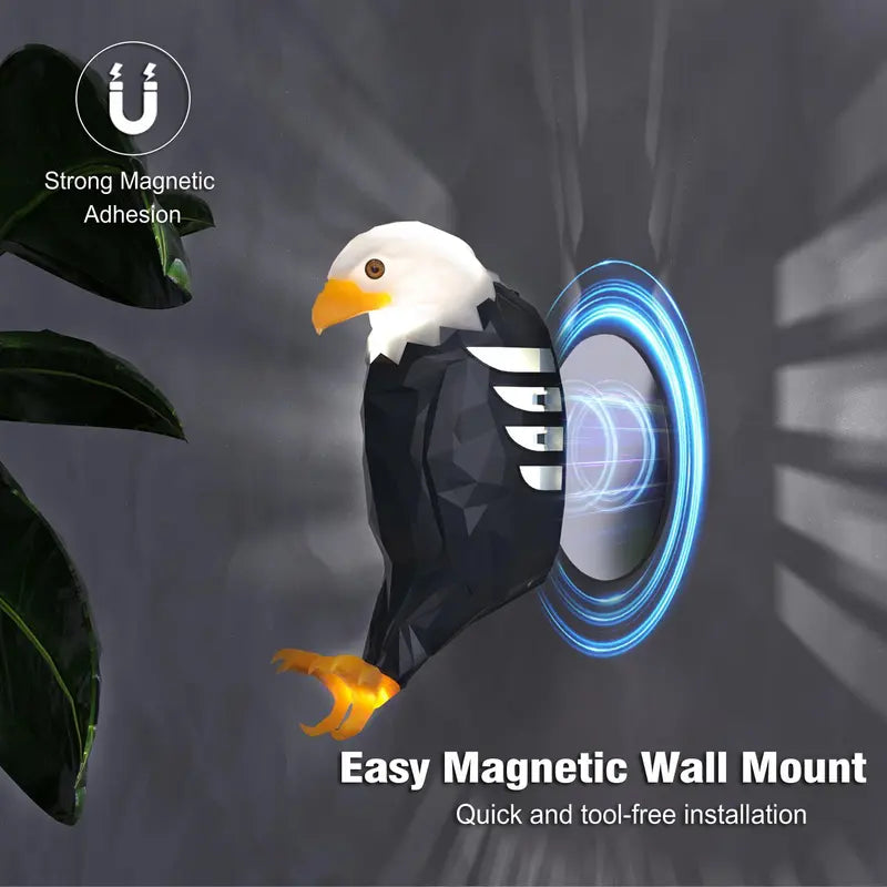 Eagle Wall Light LED Magnetic Night Lamp No Drill Easy Install USB Rechargeable Cool Room Decor