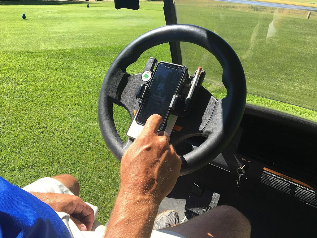 Golf Cart Steering Wheel Phone Holder – Universal Phone & Scorecard Mount for Golf Carts ⛳📱