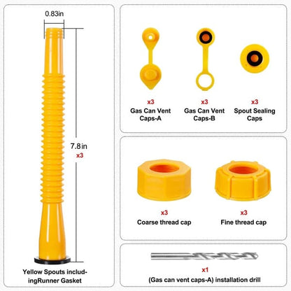 Upgraded Gas Can Spout Replacement Kit – Flexible Leak-Resistant Fuel Nozzle for Most 1–10 Gallon Cans