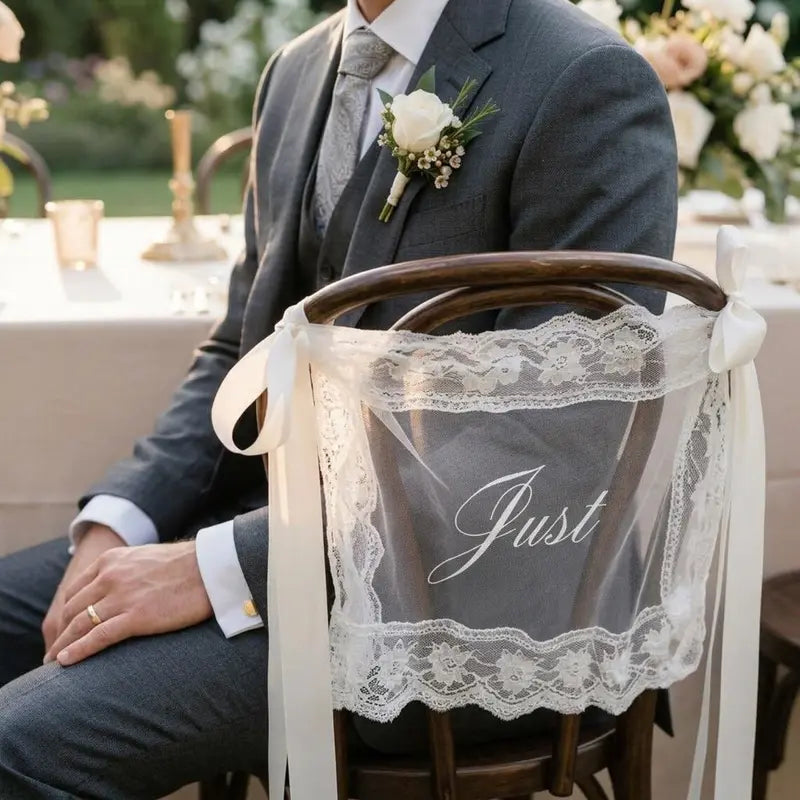 Just Married Chair Signs for Wedding Ceremony 💍✨