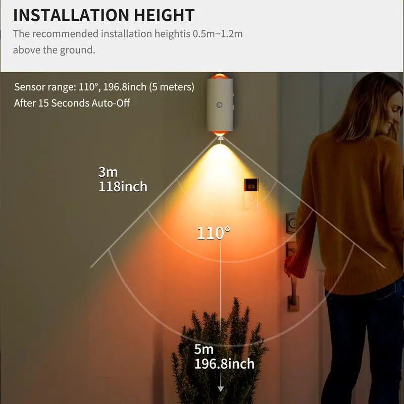Smart Rechargeable Motion Sensor Night Light – RGB Ambient Wall Lamp