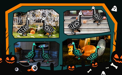 🎃Halloween Porch Goose Outfits Skeleton Costume for 23''💀