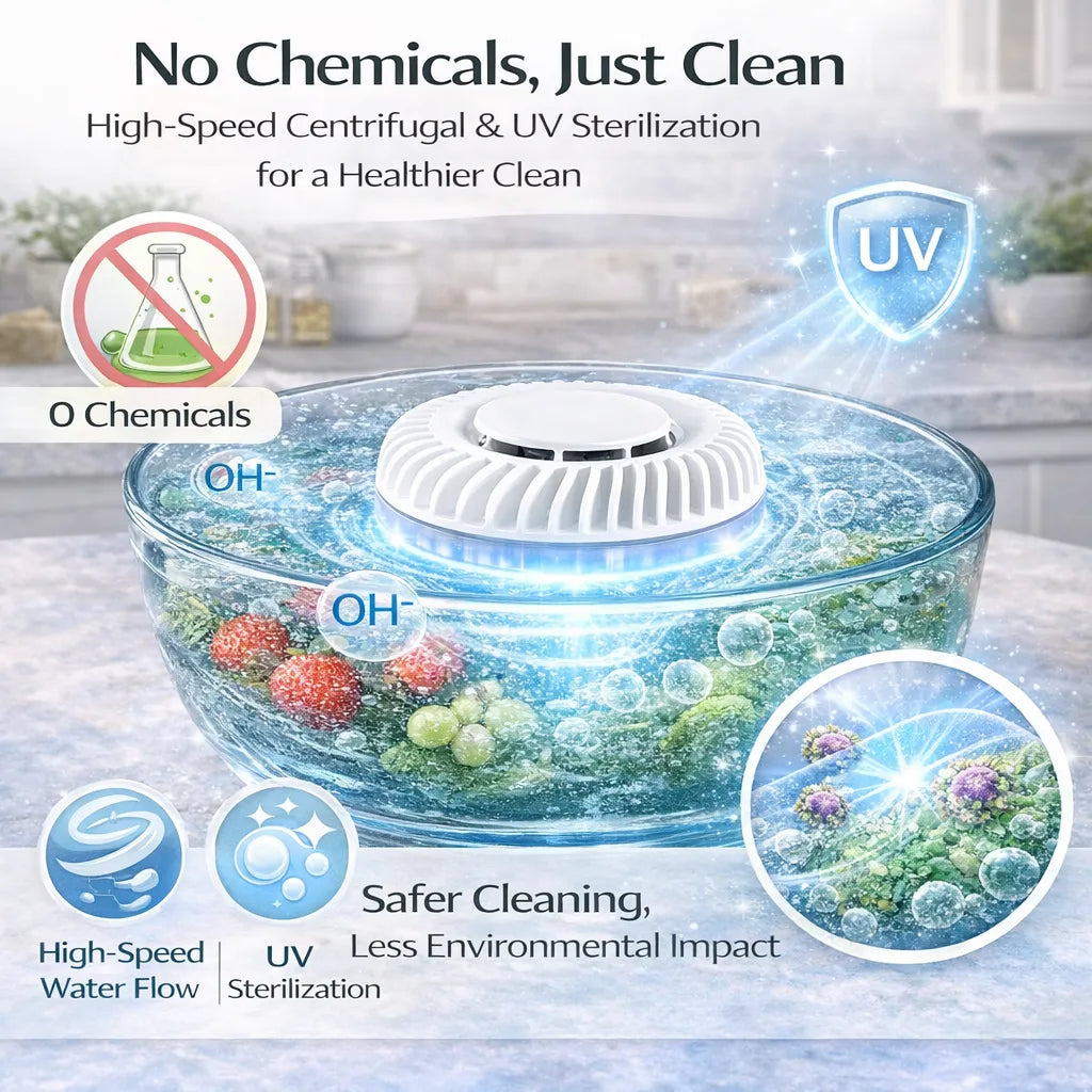 🥬✨ Fruit & Vegetable Washer – Removes Pesticides & Bacteria, No Chemicals Needed
