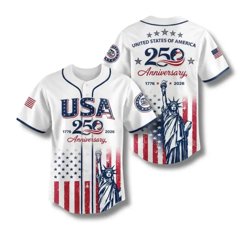 🇺🇸 USA 250th Anniversary Baseball Jersey – 1776–2026 Semiquincentennial Edition