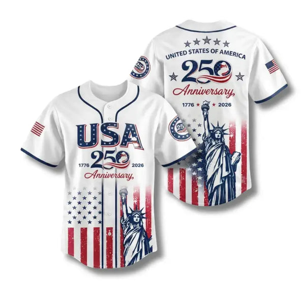 🇺🇸 USA 250th Anniversary Baseball Jersey – 1776–2026 Semiquincentennial Edition